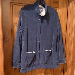Navy LL Bean Corduroy Jacket with Sherpa Lining